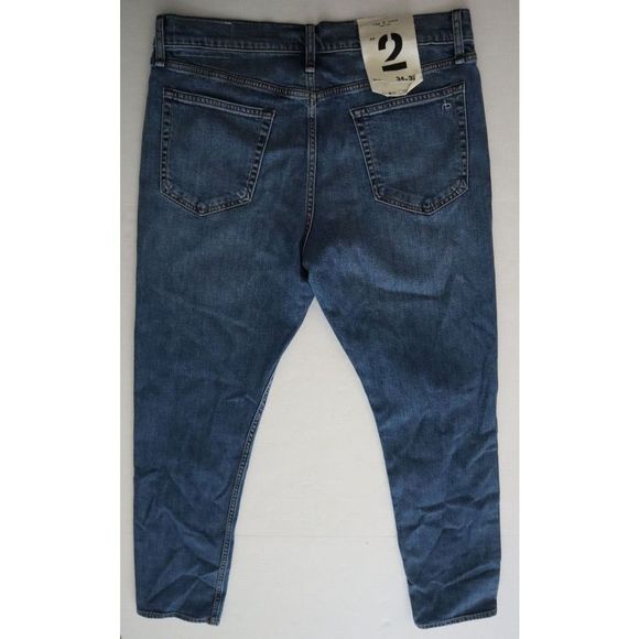 Rag & Bone Men's Sz 34x32 Blue Slim-Fit 2 Authentic Stretch Jeans $255 - Picture 2 of 11